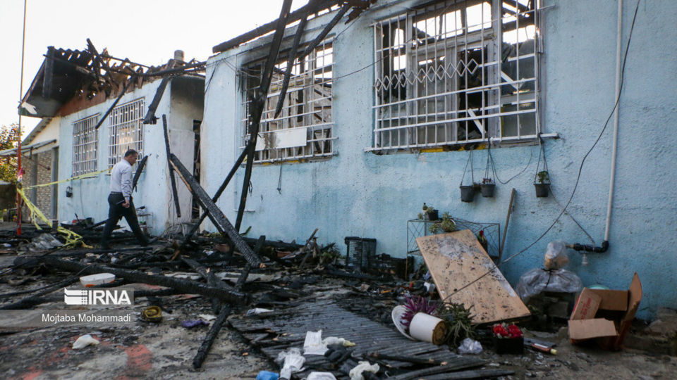 آتش سوزی کمپ ترک اعتیاد در لنگرود