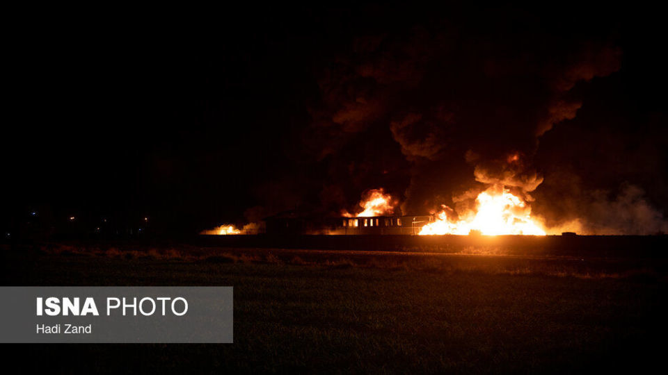 آتش‌سوزی انبار مواد نفتی و روغنی در خیابان شهید رجایی - تهران