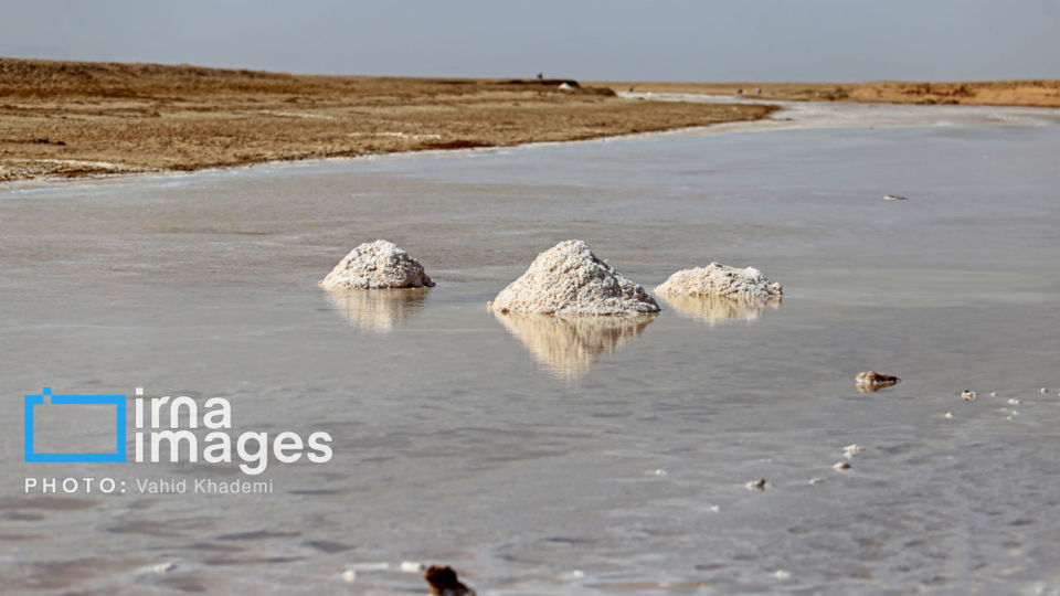 برداشت نمک در دل کویر برداشت نمک در دل کویر