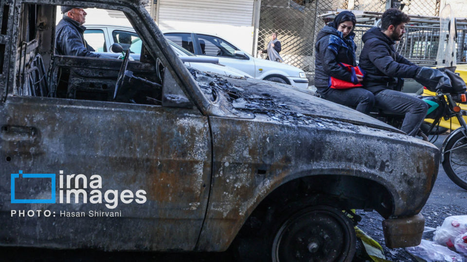 تخریب و آتش‌سوزی اموال شخصی و عمومی در تهران