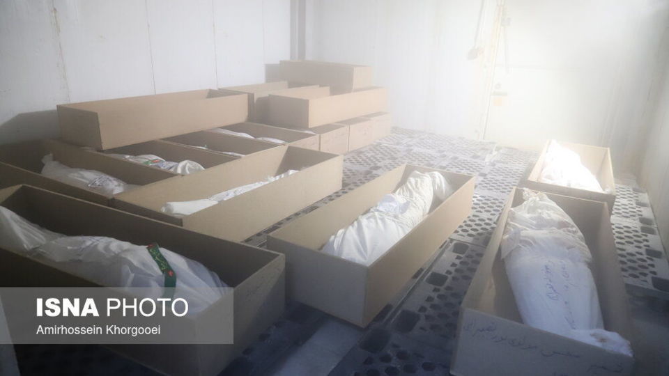 مراسم تشییع پیکر پاک دانش‌آموزان شهید - میناب