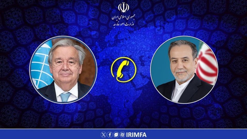 گفت وگوی تلفنی وزیر امور خارجه با دبیرکل سازمان ملل متحد گفت وگوی تلفنی وزیر امور خارجه با دبیرکل سازمان ملل متحد