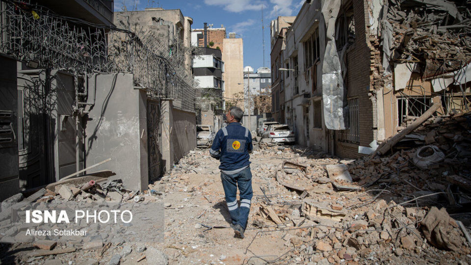 خسارات ناشی از تجاوز آمریکا و رژیم صهیونیستی به منطقه مسکونی - تهران