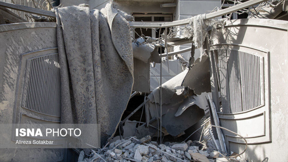 خسارات ناشی از تجاوز آمریکا و رژیم صهیونیستی به منطقه مسکونی - تهران