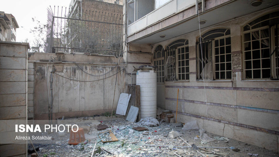 خسارات ناشی از تجاوز آمریکا و رژیم صهیونیستی به منطقه مسکونی - تهران