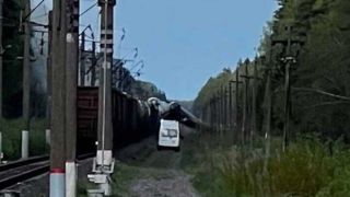 انفجار در راه آهن منطقه بریانسک روسیه 