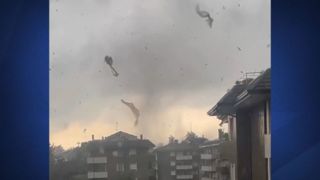 طوفان شدید در میلان ایتالیا