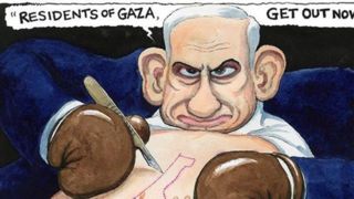 اخراج کاریکاتوریست گاردین بابت کشیدن این عکس از نتانیاهو
