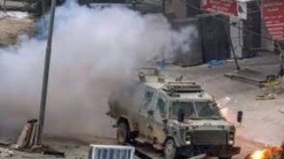 تصاویر لحظه هدف قرار دادن یک خودروی زرهی ارتش رژیم صهیونیستی در جنین