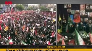 پوشش زنده مراسم تشییع شهدای اقتدار ایران در شبکه سی‌ان‌ان ترک