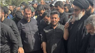 اقامه نماز بر پیکر سرداران شهید حاجی زاده و باقری