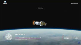 لحظه طلایی جدا شدن ماهواره ناهید ۲ از موشک سایوز لحظه طلایی جدا شدن ماهواره ناهید ۲ از موشک سایوز