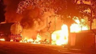 حریق مرگبار تریلی حامل بنزین در آزادراه کاشان – قم