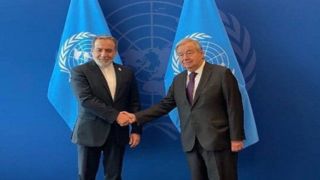 دیدار و گفتگوی وزیر امور خارجه با دبیرکل سازمان ملل