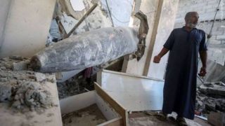 تصاویری از بمب عمل‌نکرده اسرائیلی در منزل یک خانواده در غزه