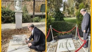 سرپرست معاونت هنری ارشاد بر مزار شجریان و اخوان