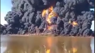 تصاویری از انفجار قطار؛ آتش‌سوزی گسترده بدون تلفات جانی 