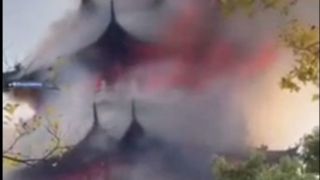 معبد ۱۵۰۰ ساله چین در آتش سوخت معبد ۱۵۰۰ ساله چین در آتش سوخت