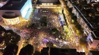 تظاهرات در تل آویو در اعتراض به نتانیاهو تظاهرات در تل آویو در اعتراض به نتانیاهو