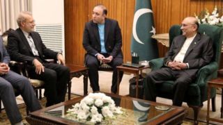 دیدار لاریجانی با رئیس‌جمهور پاکستان/ تاکید رئیس‌جمهور پاکستان بر همبستگی با ایران