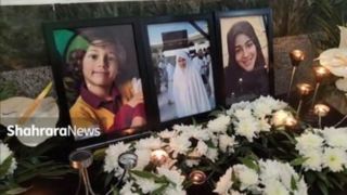 حضور فرزند مصدوم سقاب اصفهانی در مراسم ختم مادرش