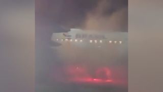  آتش گرفتن یک هواپیما در فرودگاه برزیل 