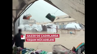  چادرهای آوارگان غزه بر اثر باد و باران شدید تخریب شد