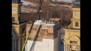 ساخت آدم‌برفی ۱۹ متری در هاربین چین