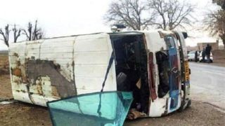 ۴ مصدوم در پی واژگونی اتوبوس در بزرگراه تهران–کرج