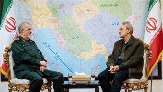 دیدار لاریجانی با فرمانده کل سپاه پاسداران