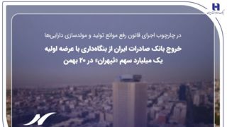 خروج بانک صادرات ایران از بنگاه‌داری با عرضه اولیه یک میلیارد سهم «ثپهران» در ۲۰ بهمن