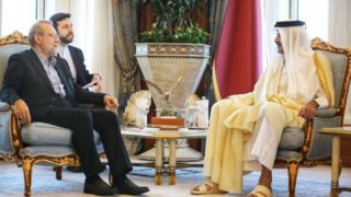 علی لاریجانی با امیر قطر دیدار کرد