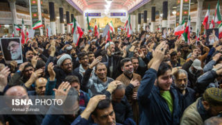 تجمع سوگواران رهبر شهید انقلاب در حرم حضرت فاطمه معصومه(س)