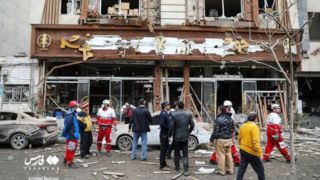 تخریب قنادی معروف تهران پس از اصابت موشک دشمن