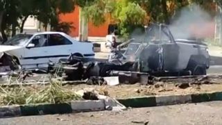 آمبولانس سوخته در لارستان | اولین تصاویر از حمله به امدادگران و آمبولانس هلال‌احمر