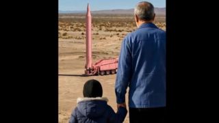 پرتاب موشک صورتی با حضور سیدمجید موسوی و دختربچه انقلابی