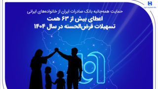 حمایت همه‌جانبه بانک صادرات ایران از خانواده‌های ایرانی؛ اعطای بیش از ۶۳ همت تسهیلات قرض‌الحسنه در سال ۱۴۰۴