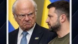 پادشاه سوئد به زلنسکی دست نداد و زلنسکی هم خیلی ریز تف کرد سمتش!